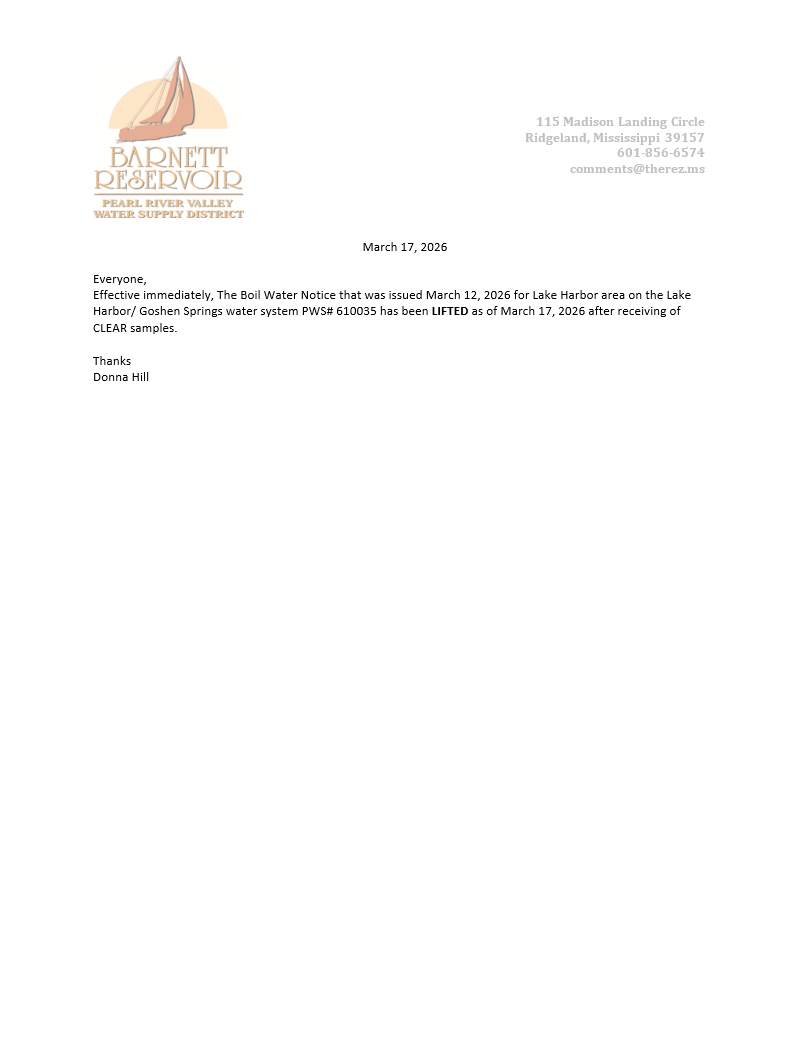 Boil Water Notice Lifted as of March 17, 2026